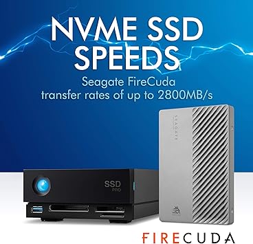LaCie 1big Dock 2TB External Solid State Drive Desktop SSD – Thunderbolt 3 FireCuda NVMe SSD up to 2800 MB/s for Mac and PC Desktop, Data Recovery (STHW2000800)