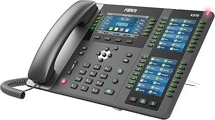 Fanvil X210 Enterprise VoIP Phone, 4.3-Inch Color Display, Two 3.5-Inch Side Color Displays for DSS Keys. 20 SIP Lines, Dual-port Gigabit Ethernet, Power Adapter Not Included