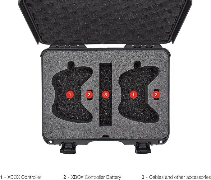 Nanuk 910 Waterproof Hard Case with Foam Insert for Xbox Controllers - Graphite (910-XBCTL7)