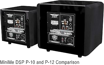 Earthquake Sound MiniMe DSP P-12 12-inch Powered Subwoofer with DSP Control and SLAPS Passive Radiator Technology, Black