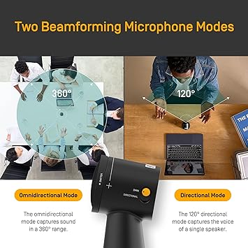 IPEVO Vocal AI Beamforming Bluetooth Speakerphone for Conferencing, Video Calls, Online Meetings, Hybrid Work, Meeting Rooms, Microphone with Noise Reduction