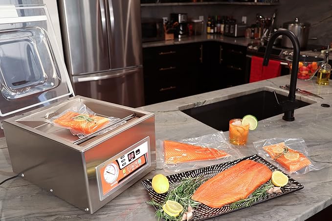Chamber Vacuum Sealer, CM255, Perfect for Home and Commercial Kitchens, Industrial Grade Packaging Machine with High Powered Pump