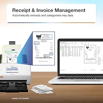 Epson RapidReceipt RR-600W Wireless Desktop Color 2-Sided Receipt & Document Scanner with ScanSmart AI PRO Receipt Management & PDF Software for PC & Mac, Touchscreen & 100-Page Auto Document Feeder