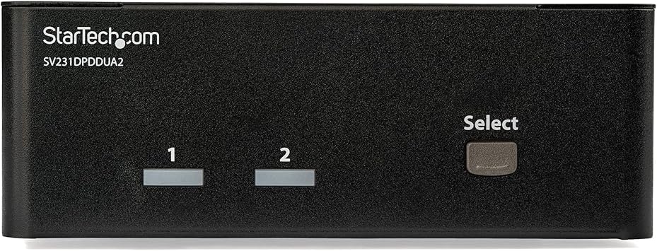 StarTech.com 2-Port DisplayPort KVM Switch - Dual-Monitor - 4K 60 - with Audio & USB Peripheral Support - DP 1.2 - USB Hub (SV231DPDDUA2)