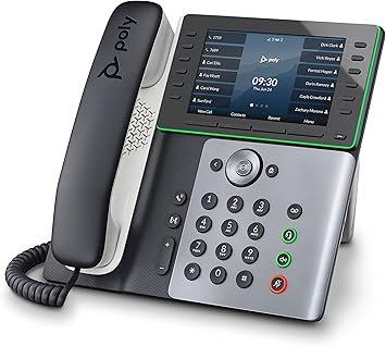 Poly Edge E500 IP Desk Phone (Plantronics + Polycom)– Designed for Hybrid Work – 12-line Keys for up to 48 Lines – Text-to-Speech and New Accessibility Options