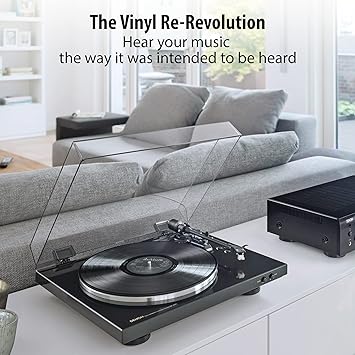 Denon DP-300F Fully Automatic Analog Turntable with Built-in Phono Equalizer | Unique Tonearm Design | Hologram Vibration Analysis | Slim Design