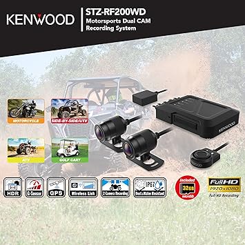 Kenwood STZ-RF200WD Motorsports HD Dash Cam with GPS and Rear-View Cam