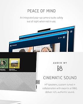 HP 27 Pavilion All-in-One PC, 10th Gen Intel i7-10700T Processor, 16 GB RAM, Dual Storage 512 GB SSD and 1TB HDD, Full HD IPS 27 inch Touchscreen, Windows 10 Home, Keyboard and Mouse (27-d0072, 2020)