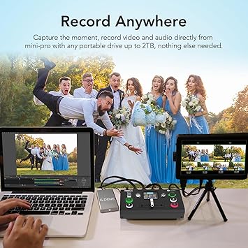 RGBlink Mini-pro Video Switcher with 4 x 4K HDMI Inputs 1HDMI/USB3.0 Outputs Multi Camera Video Mixer Switcher with 2 Inch Touch Screen Ideal for Live Streaming Worship Gamers Live Events