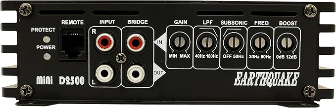 Earthquake Sound Mini D2500 (Gen 2) Mono Class D Car Amplifier, 2500 Watts Peak Power