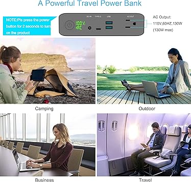 AC Power Bank, Krisdonia 222Wh/60000mAh 130W AC Outlet Portable Laptop Charger, Power Supply Battery Backup for MacBook, Laptop and More