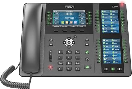 Fanvil X210 Enterprise VoIP Phone, 4.3-Inch Color Display, Two 3.5-Inch Side Color Displays for DSS Keys. 20 SIP Lines, Dual-port Gigabit Ethernet, Power Adapter Not Included