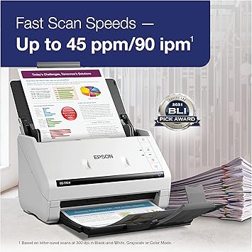 Epson DS-770 II Colour Duplex Document Scanner for PC and Mac, with 100-page Auto Document Feeder (ADF), Twain and ISIS Drivers