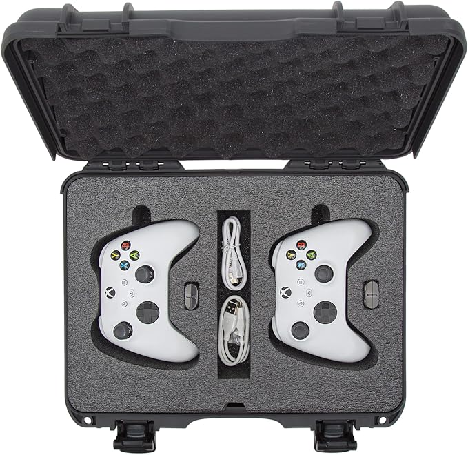 Nanuk 910 Waterproof Hard Case with Foam Insert for Xbox Controllers - Graphite (910-XBCTL7)