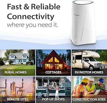 D-Link G530 5G NR AX3000 WiFi 6 Router with SIM Card Slot, Cellular Gateway, Optimized High-Gain Antennas, Dual-WAN Failover, AT&T and T-Mobile Certified