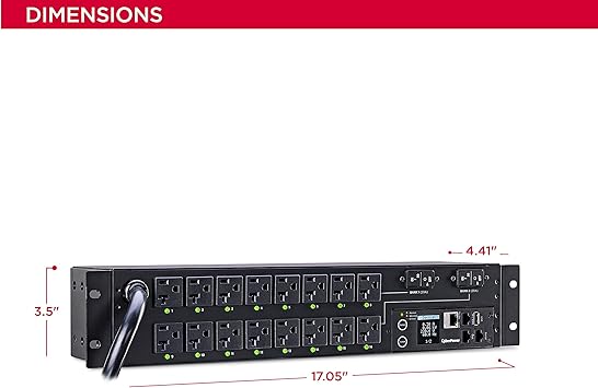 CyberPower PDU41003 Switched PDU, 120V/30A, 16 Outlets, 2U Rackmount