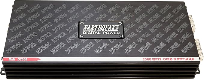 Earthquake Sound Mini D2500 (Gen 2) Mono Class D Car Amplifier, 2500 Watts Peak Power