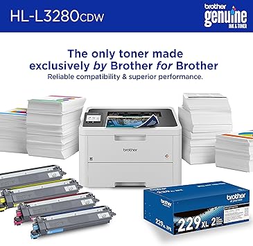 Brother HL-L3280CDW Wireless Compact Digital Color Printer with Laser Quality Output, Duplex, Mobile Printing & Ethernet | Includes 4 Month Refresh Subscription Trial¹, Amazon Dash Replenishment Ready