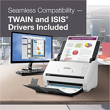 Epson DS-770 II Colour Duplex Document Scanner for PC and Mac, with 100-page Auto Document Feeder (ADF), Twain and ISIS Drivers