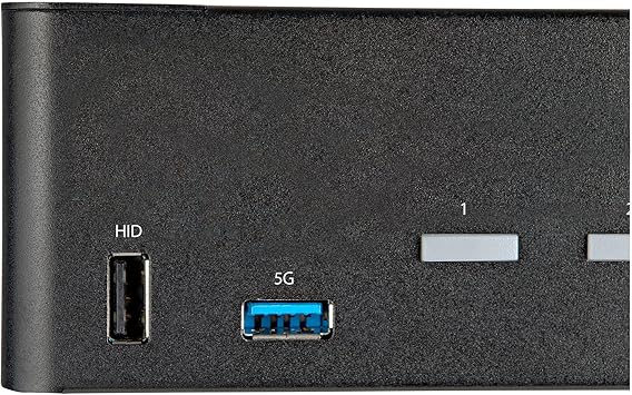 StarTech.com 2 Port Dual Monitor HDMI KVM Switch - 4K 60Hz Ultra HD HDR - Desktop 4K HDMI 2.0 KVM Switch with 2 Port USB 3.0 Hub (5Gbps) & 4x USB 2.0 HID, Audio - Hotkey Switching - TAA (SV231DHU34K6)