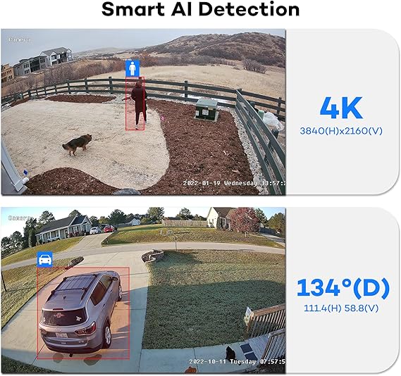 ONWOTE Wired 4K 16 Channel PoE Security Camera System 4TB, Human Vehicle Detection, 16x Outdoor Commercial 4K 8MP PoE IP Cameras Audio, 128° Field of View, 16CH Business 4K NVR, 16CH Synchro Playback