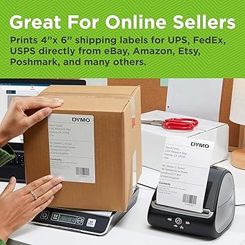 DYMO LabelWriter 5XL Label Printer with Automatic Label Recognition, Prints Extra-Wide Shipping Labels from Amazon, Ebay, Etsy, Poshmark, and More - Great Label Maker for Ecommerce Sellers