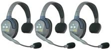 Eartec UL3S UltraLITE 3 Person Intercom System with 3 Single Headsets