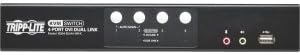 Tripp Lite 4-Port Dvi Dual-Link/USB KVM Switch with 4 X 6 Feet Cables Audio (B004-DUA4-HR-K) Black