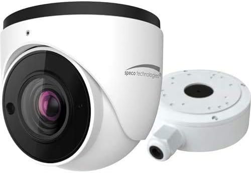 Speco Technologies O4T7M 4MP IR Outdoor PoE Network Turret Dome Camera with Advanced Analytics and 2.8-12mm Varifocal Lens, RJ45 Connection