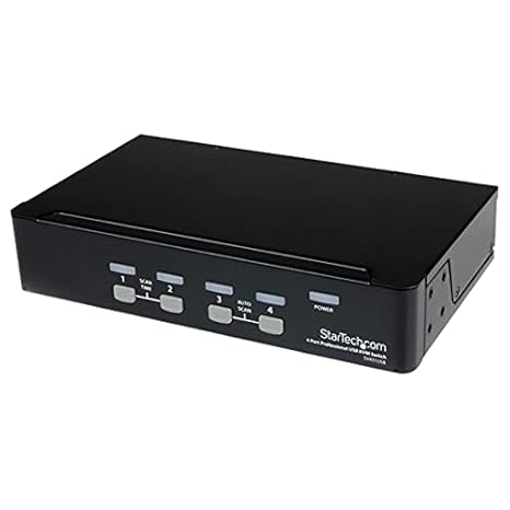 StarTech.com 4 Port Professional VGA USB KVM Switch with Hub - 1U Rack-mountable KVM Switch (SV431USB)