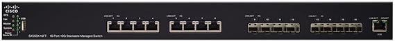 CISCO DESIGNED SX550X-16FT Stackable Managed Switch | 16 Ports 10 Gigabit | 8 Ports 10GBase-T Plus 8 SFP+ Slots | L3 Dynamic Routing | Limited Lifetime Protection (SX550X-16FT-K9-NA)