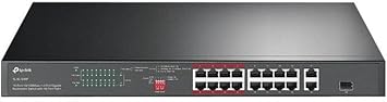 TP-Link 24 Port 10/100Mbps Fast Ethernet PoE Switch 24 PoE+ Ports @250W, w/ 2 Uplink Gigabit Ports + 2 Combo SFP Slots Extend Mode Priority Mode (TL-SL1226P),Black