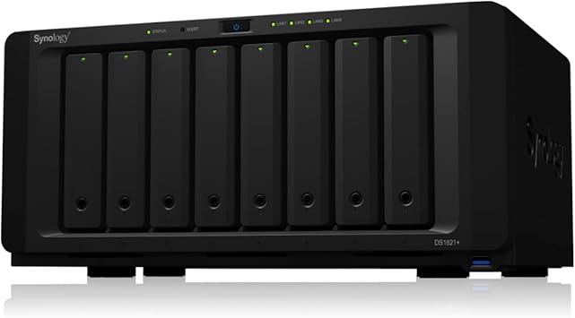 Synology Disk Station DS1821+ - NAS Server - 8 Bays - SATA 6Gb/s - RAID RAID 0, 1, 5, 6, 10, JBOD - RAM 4 GB - Gigabit E