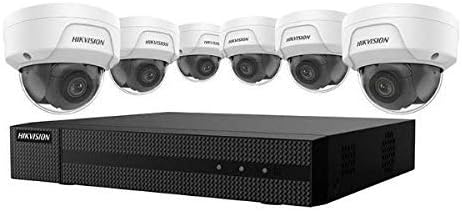 HIKVISION EKI-K82D46 8-Channel 4K POE NVR Value Express Kit with (6) 4MP Outdoor Network Dome Camera, (2.8 mm Fixed Lens), RJ45 Connections