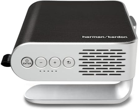 ViewSonic M1 Portable Projector with Auto Keystone Dual Harman Kardon Speakers HDMI USB Type C Auto Keystone Built-in Battery, Stream Netflix with Dongle