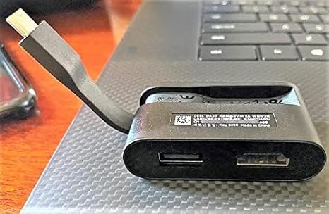Dell DA20 USB Type-C to HDMI/USB Type-A 4K (60Hz) for XPS 15 9500/9510 XPS 17 9700/9710, XPS 13, Precision 5750, Laptops