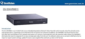 GEOVISION GV-SNVR0812 W/ 2TB 8 Channel 8MP 4K PoE NVR