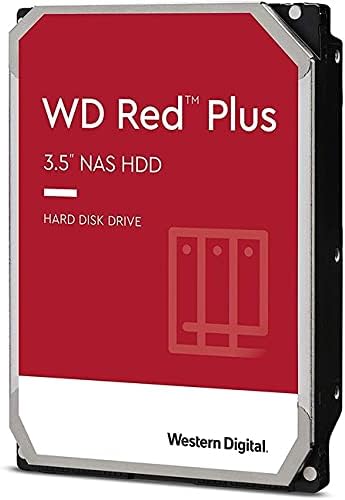 Western Digital 8TB WD Red Plus NAS Internal Hard Drive HDD - 7200 RPM, SATA 6 Gb/s, CMR, 256 MB Cache, 3.5" - WD80EFBX