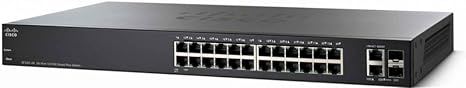 Cisco SF220-24 Smart Switch with 24 Fast Ethernet Ports plus 2 Gigabit Ethernet (GbE) Ports, Limited Lifetime Protection