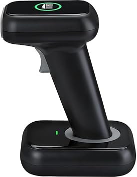 Adesso NuScan 2700R 1D 2D Wireless Barcode Scanner with Charging Cradle, 150ft Range, Spill Resistant, for Warehouse, Library, Healthcare, Logistics, Retail