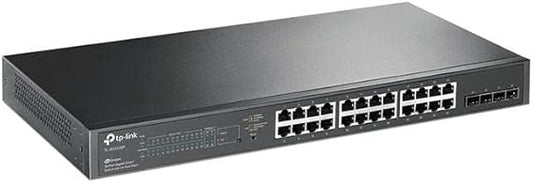 TP-Link JetStream 28-Port Gigabit PoE Smart Switch (TL-SG2428P) - with 24 x PoE+ @250W, 4 x 1G SFP, Rackmount, Limited Lifetime Protection, Centralized Cloud Management, Omada app