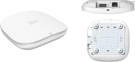 CISCO DESIGNED Cisco Business 150AX Wi-Fi 6 2x2 Access Point 1 GbE Port - Ceiling Mount, PoE Injector Included, 3-Year Hardware Protection (CBW150AX-B-NA)