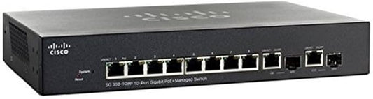 Cisco SG300-10PP-K9-NA 10-Port Gigabit PoE+ Managed Switch