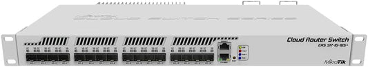 Mikrotik CRS317-1G-16S+RM, 16-Port 10GbE SFP+ Managed Layer 3 Switch, Silver, Metal Case, Compatible with Desktop, Laptop, Server, Network Printer
