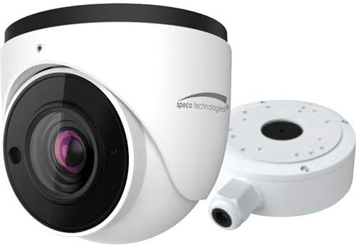 Speco Technologies O4T7M 4MP IR Outdoor PoE Network Turret Dome Camera with Advanced Analytics and 2.8-12mm Varifocal Lens, RJ45 Connection