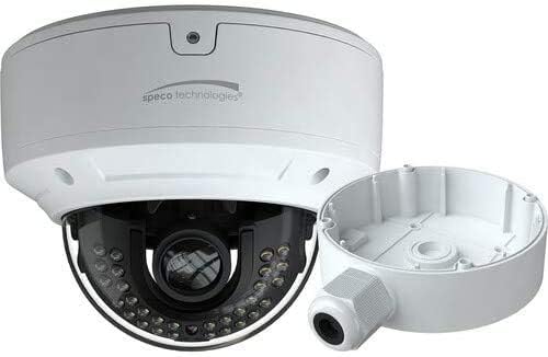 Speco Technologies O4D7M 4MP IR Outdoor PoE Network Dome Camera with Advanced Analytics and 2.8-12mm Motorized Varifocal Lens, RJ45 Connection