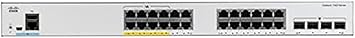 Cisco Catalyst 1000-24FP-4G-L Network Switch, 24 Gigabit Ethernet PoE+ Ports, 370W PoE Budget, 4 1G SFP Uplink Ports, Enhanced Limited Lifetime Warranty (C1000-24FP-4G-L)