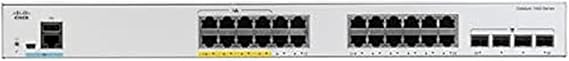 Cisco Catalyst 1000-24FP-4G-L Network Switch, 24 Gigabit Ethernet PoE+ Ports, 370W PoE Budget, 4 1G SFP Uplink Ports, Enhanced Limited Lifetime Warranty (C1000-24FP-4G-L)