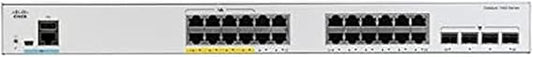 Cisco Catalyst 1000-24FP-4G-L Network Switch, 24 Gigabit Ethernet PoE+ Ports, 370W PoE Budget, 4 1G SFP Uplink Ports, Enhanced Limited Lifetime Warranty (C1000-24FP-4G-L)
