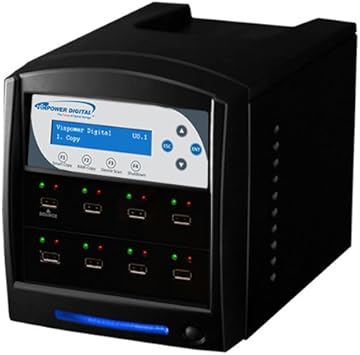Vinpower Digital Inc. 7-Target Standalone USB Flash Pen Drive Copy Duplicator USBSHARK-7T-BK, Black